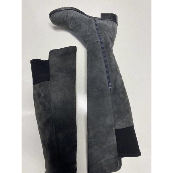 Stuart Weitzman Over The Knee Boot Slate Gray Suede Stretch Elastic Back… - Picture 4 of 7